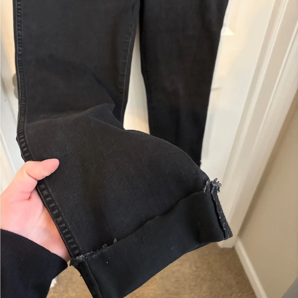 Kut from Kloth Skinny Straight Stretch Cuffed Black Denim Jeans Women’s Size 10 - Picture 4 of 9